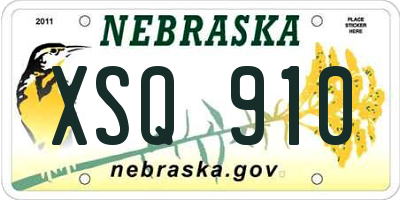 NE license plate XSQ910
