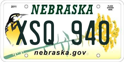 NE license plate XSQ940
