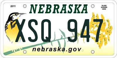 NE license plate XSQ947