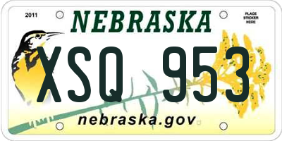NE license plate XSQ953