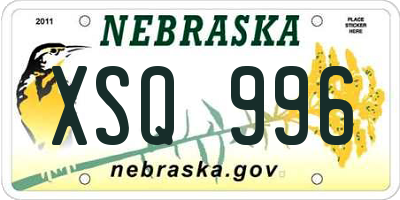 NE license plate XSQ996