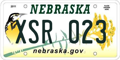 NE license plate XSR023