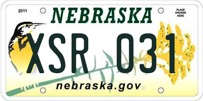 NE license plate XSR031