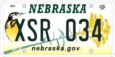 NE license plate XSR034