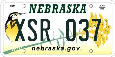 NE license plate XSR037