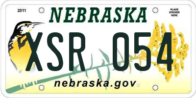 NE license plate XSR054