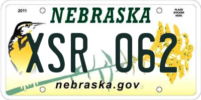 NE license plate XSR062