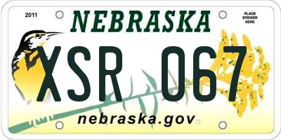 NE license plate XSR067