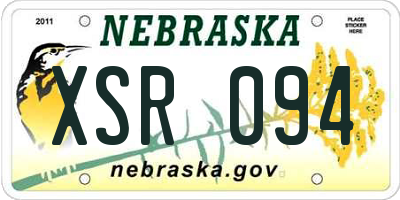 NE license plate XSR094