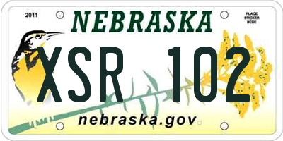 NE license plate XSR102