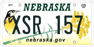 NE license plate XSR157