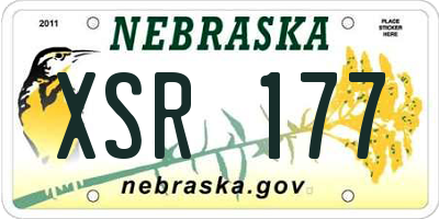 NE license plate XSR177