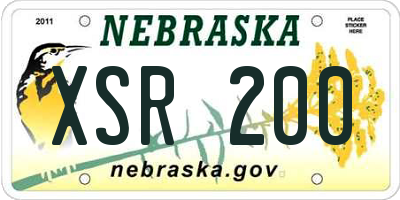 NE license plate XSR200
