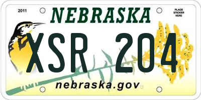 NE license plate XSR204