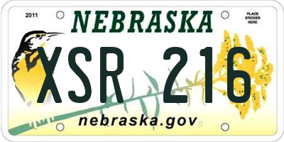 NE license plate XSR216