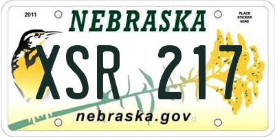 NE license plate XSR217