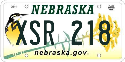 NE license plate XSR218