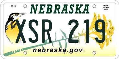 NE license plate XSR219