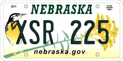 NE license plate XSR225