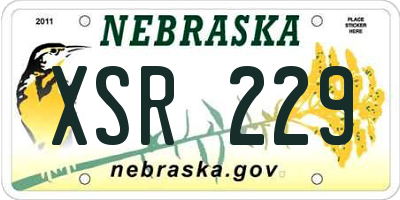 NE license plate XSR229