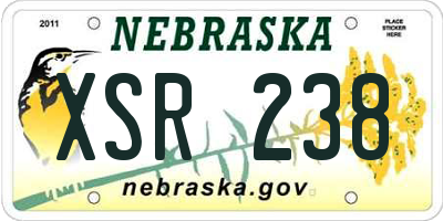 NE license plate XSR238