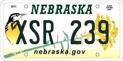 NE license plate XSR239