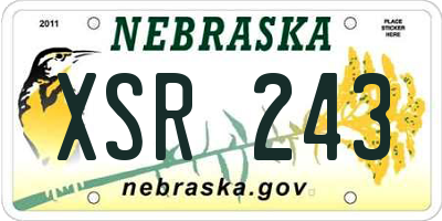 NE license plate XSR243