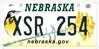 NE license plate XSR254