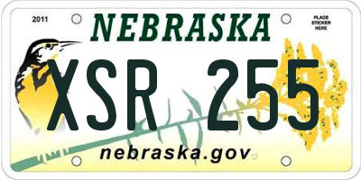 NE license plate XSR255