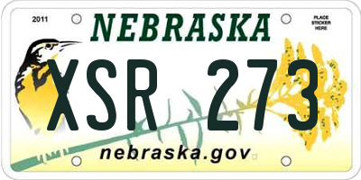 NE license plate XSR273