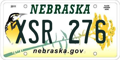 NE license plate XSR276