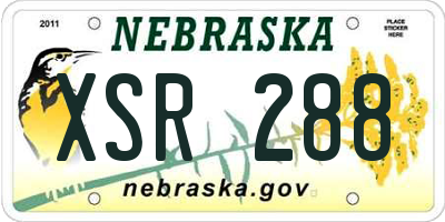 NE license plate XSR288