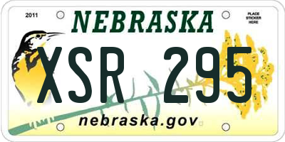 NE license plate XSR295