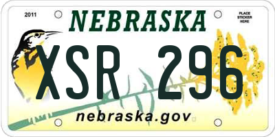 NE license plate XSR296