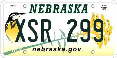 NE license plate XSR299