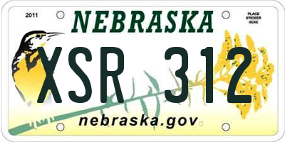 NE license plate XSR312