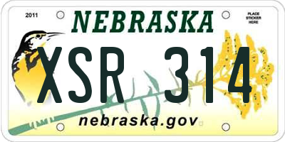 NE license plate XSR314