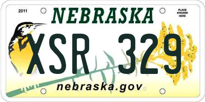 NE license plate XSR329
