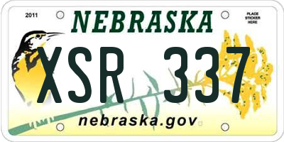 NE license plate XSR337