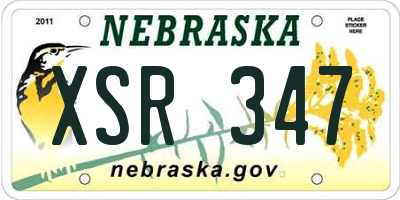 NE license plate XSR347