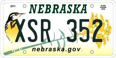 NE license plate XSR352