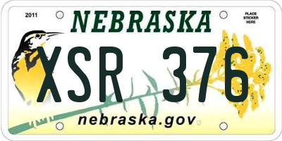 NE license plate XSR376
