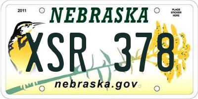 NE license plate XSR378