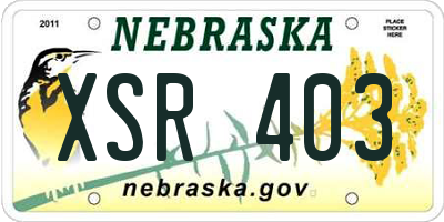NE license plate XSR403
