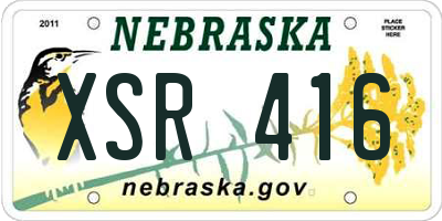 NE license plate XSR416