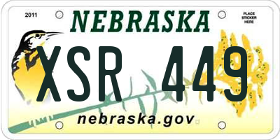 NE license plate XSR449