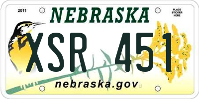 NE license plate XSR451