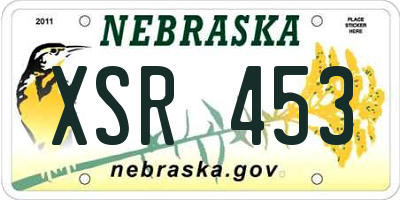 NE license plate XSR453