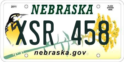 NE license plate XSR458