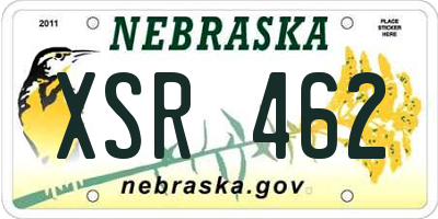 NE license plate XSR462